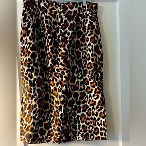 J crew lined linen midi skirt w side slits